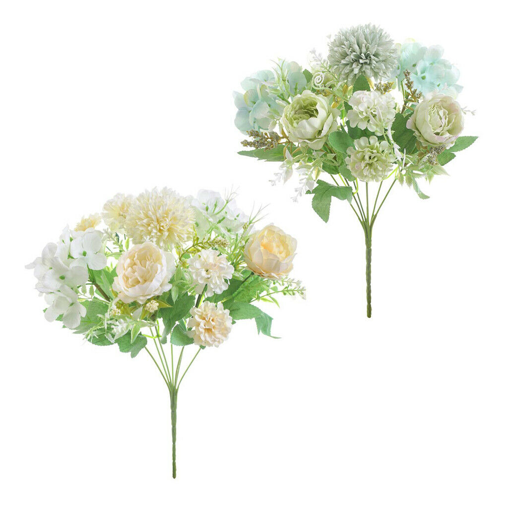 Lifelike Cloth 7 head Peony Flowers 32cm for Decor Ornament 2 Banquets