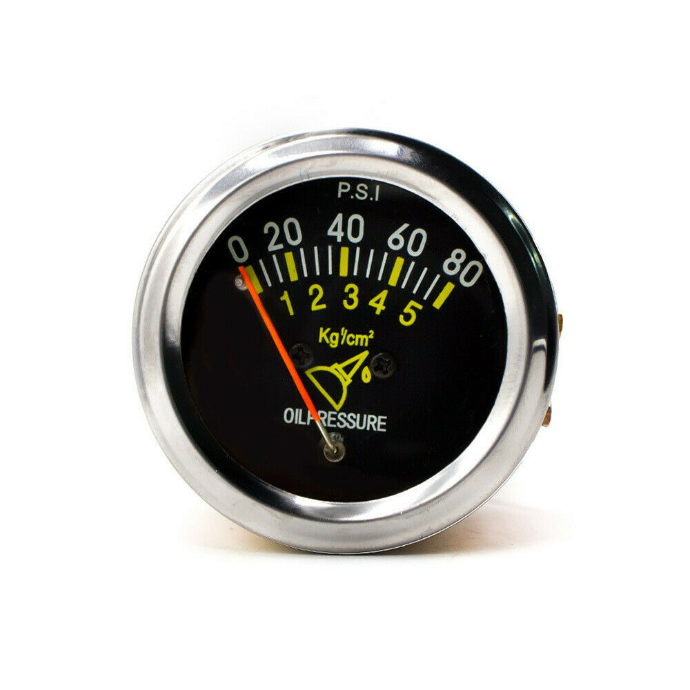52mm 12V Universal Auto Car Oil Pressure Gauge 0-80Bar Oil Press Gauge LED Meter
