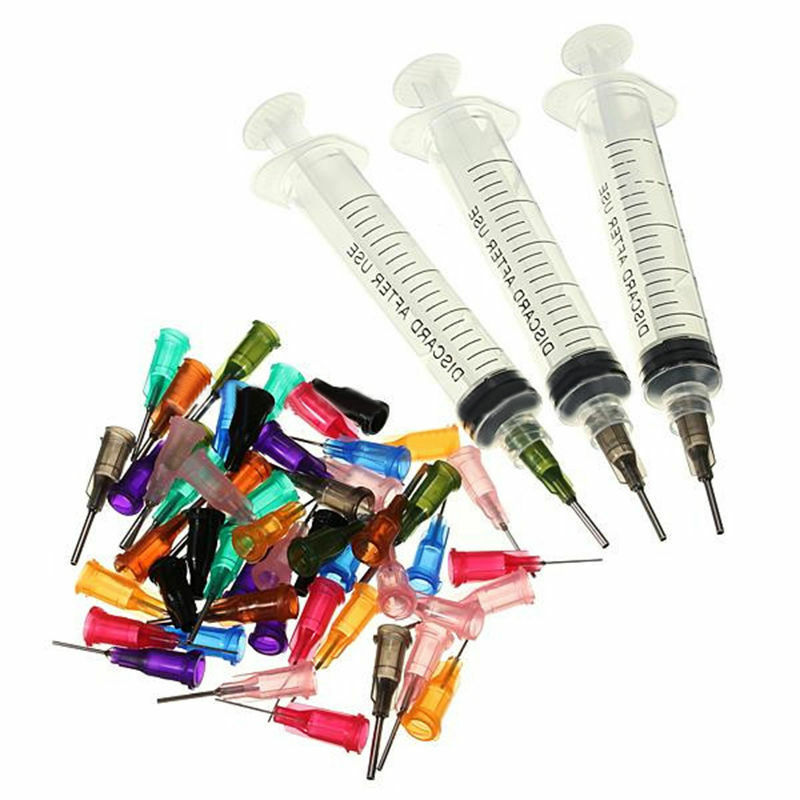 Syringe SMT SMD PCB Solder Paste Adhesive Glue Liquid Dispenser W/ Needles 10CC
