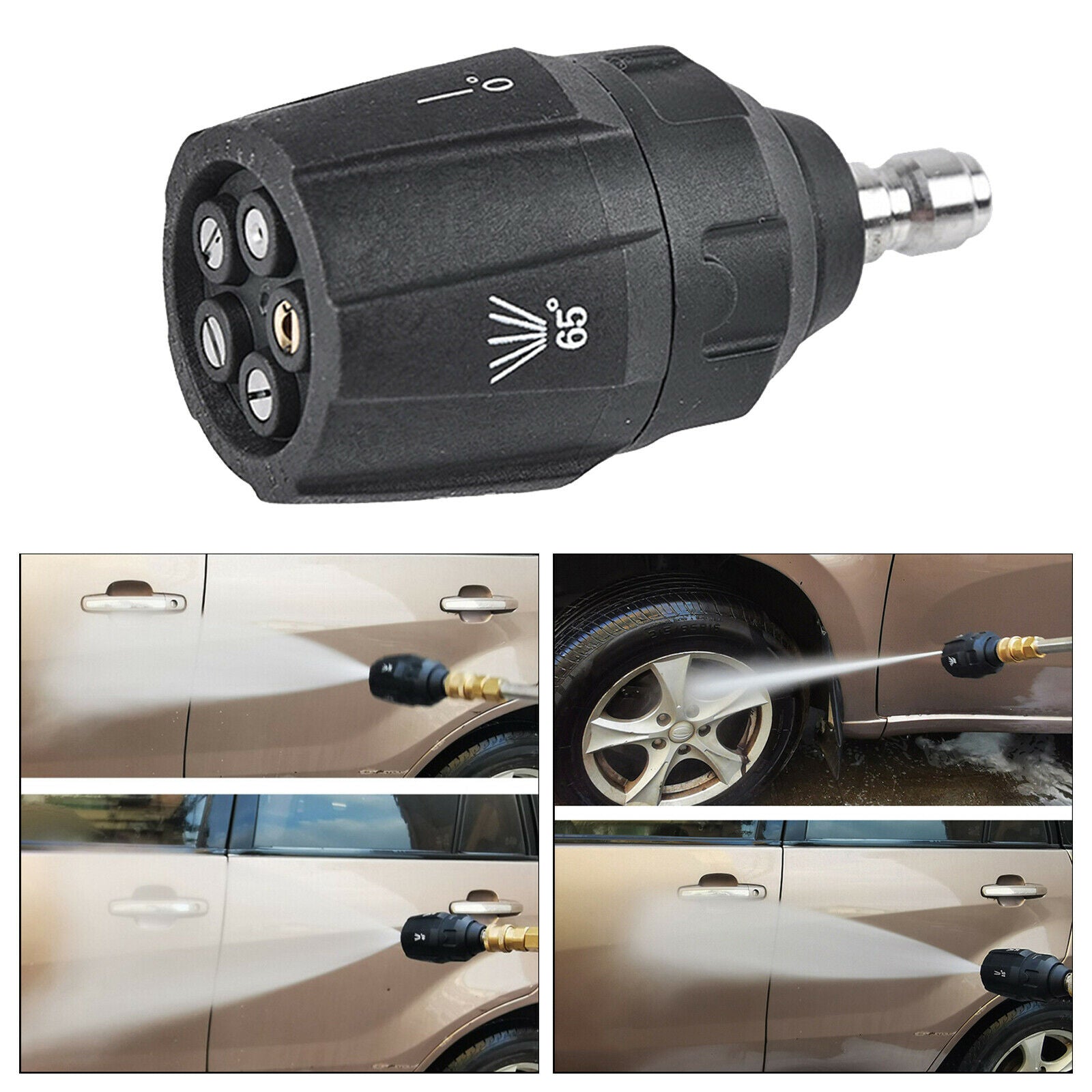 Quick-Connect Spray Nozzle for Car Garden up to 3600 PSI Multiple Degrees [