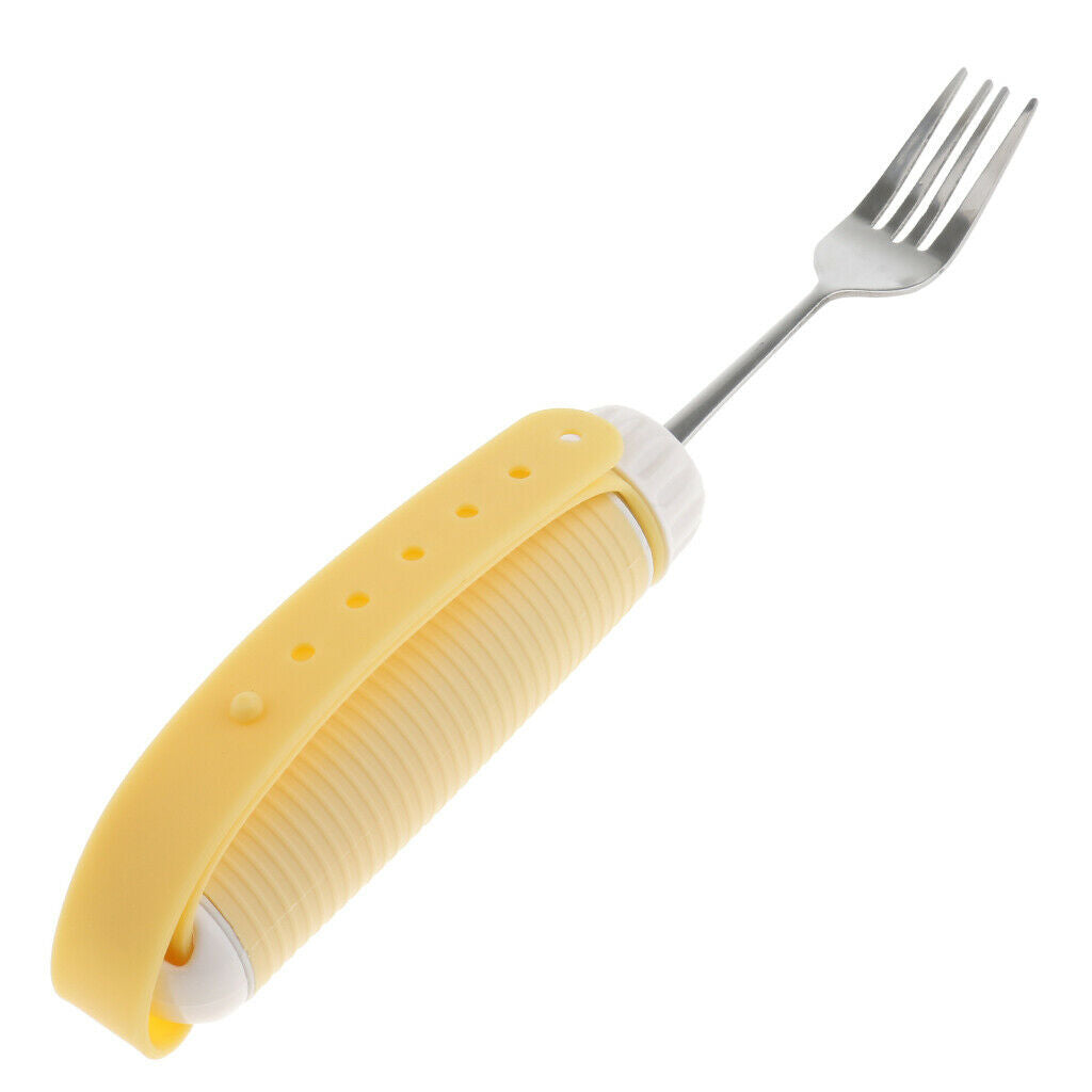 2Pcs Rotating Utensil Eating Aids Spoon Fork Set for Elderly Disability Kids