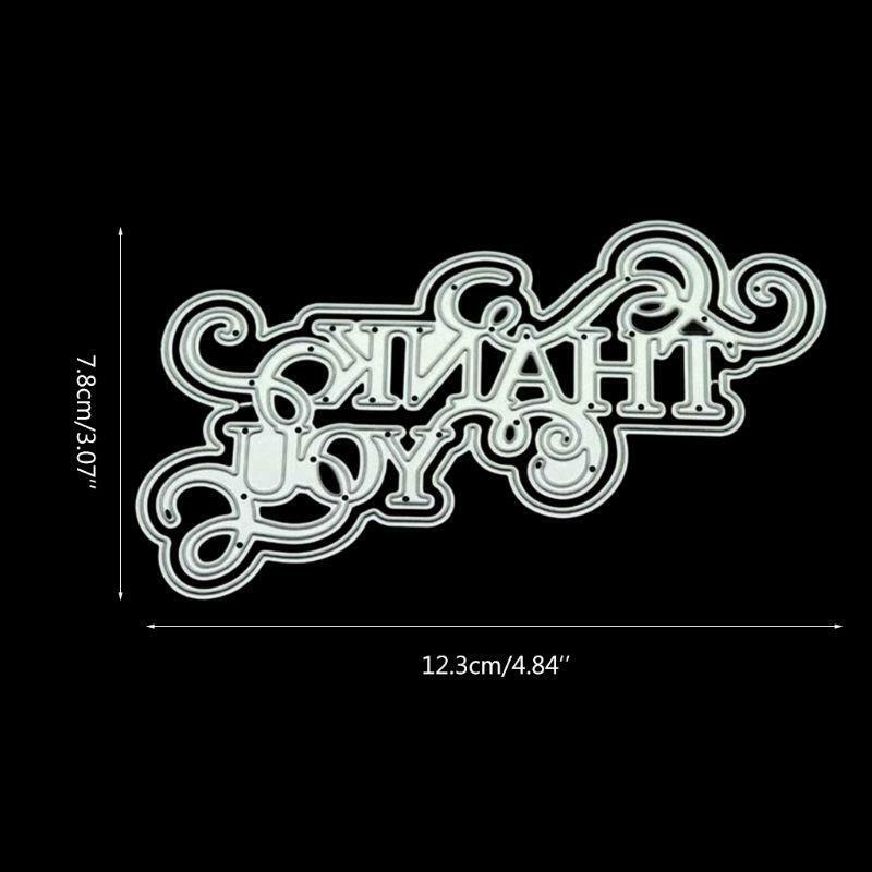 Thank You DIY Metal Cutting Dies Stencil Scrapbooking Photo Album Stamp Paper