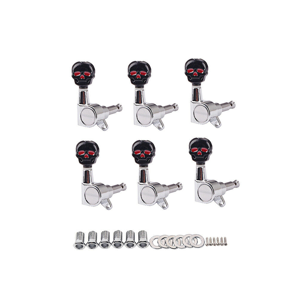 6R Enclosed Guitar Tuning Pegs Machine Heads for Folk Acoustic and Electric