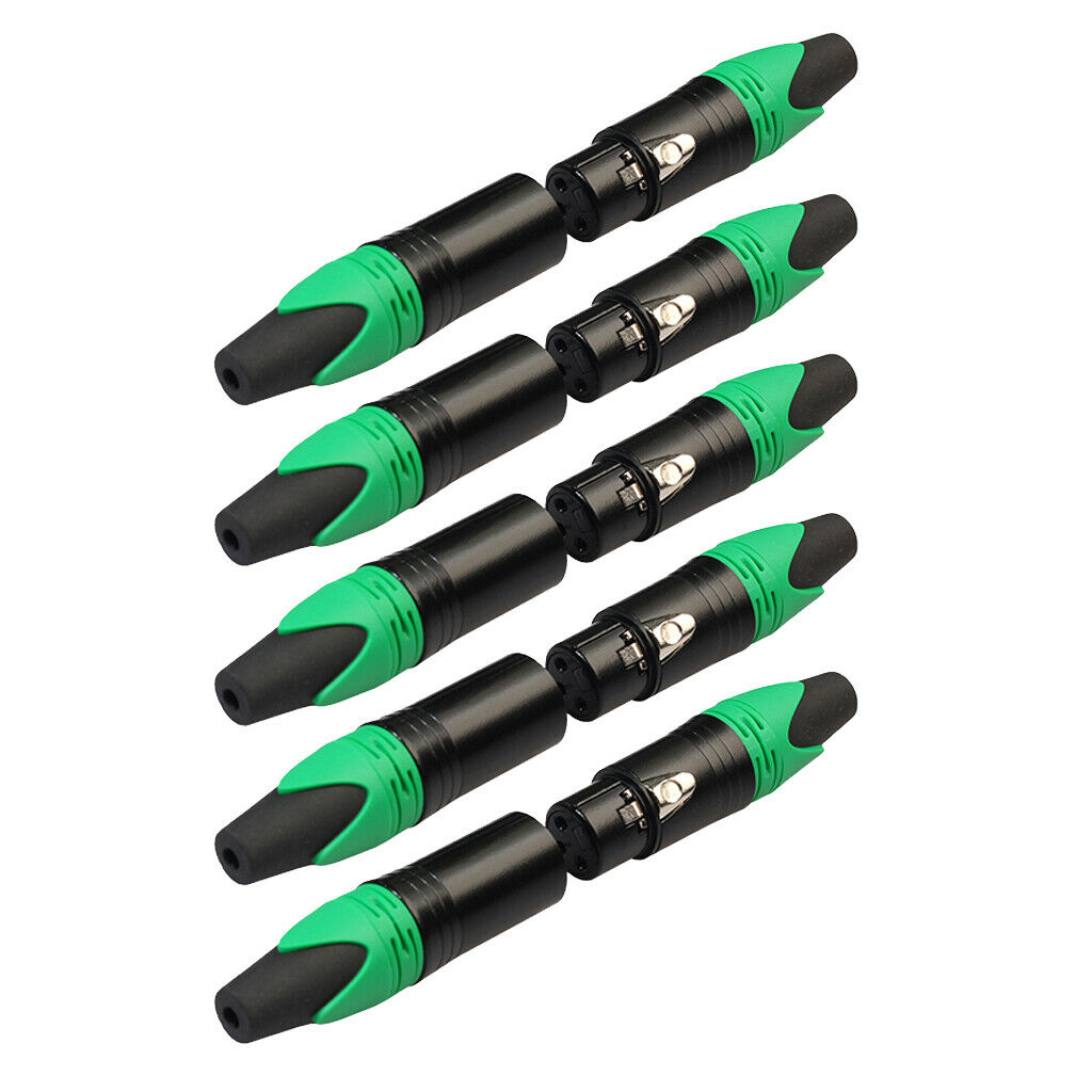 3 Pins XLR Connector Male and Female Microphone Mic Cable Adapter Green