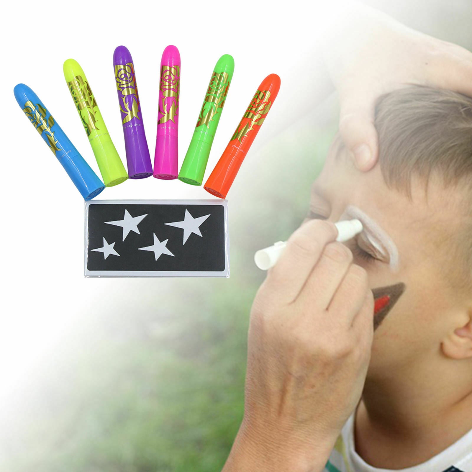 Luminous Face Paint Crayon Kit Body Painting Sticks Kids Halloween Gift