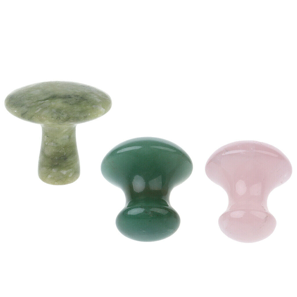 3x Jade Mushroom Massage Stones Set