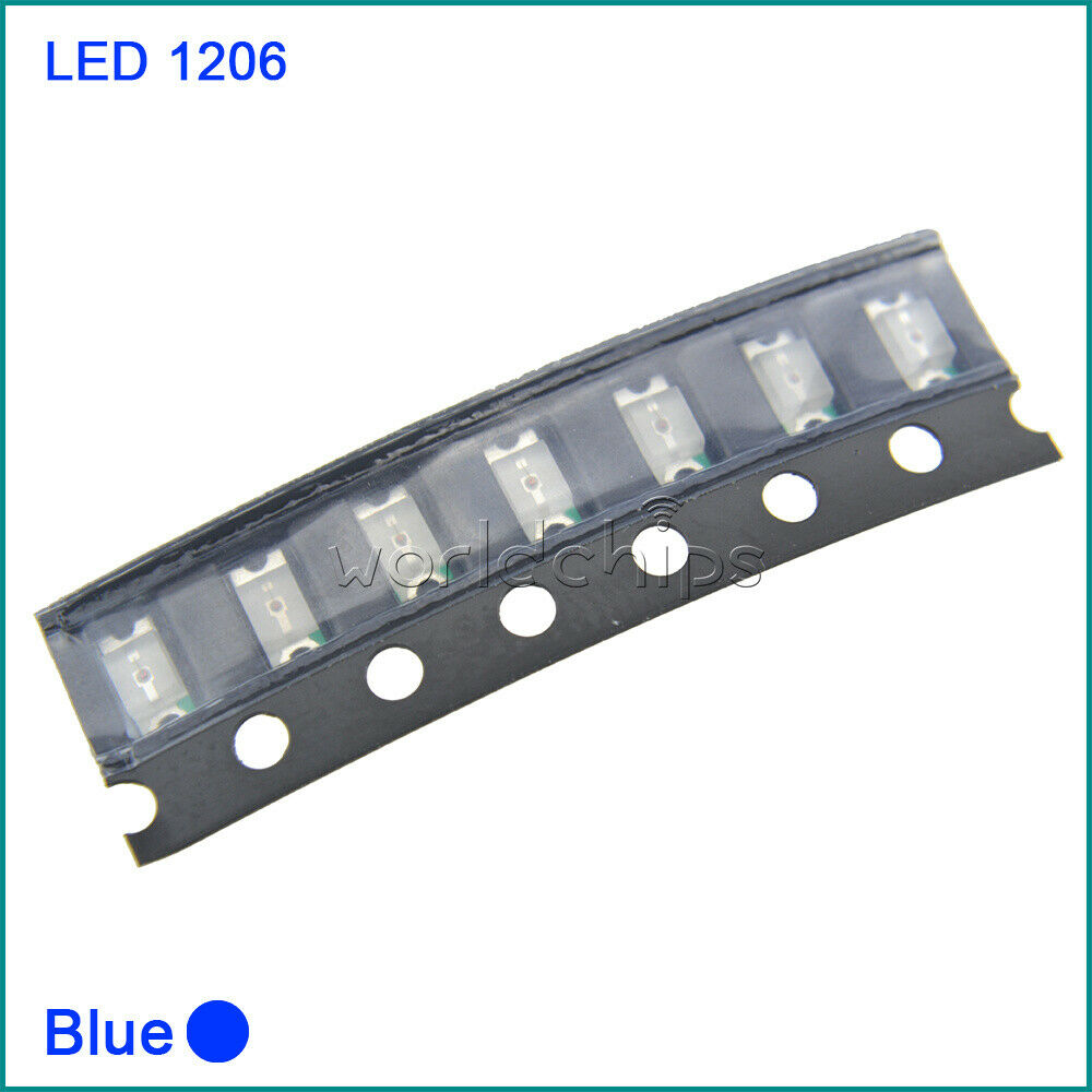 100PCS Lot Blue super bright 1206 SMD Led Light Bulbs Lamp Car SMT Brightness