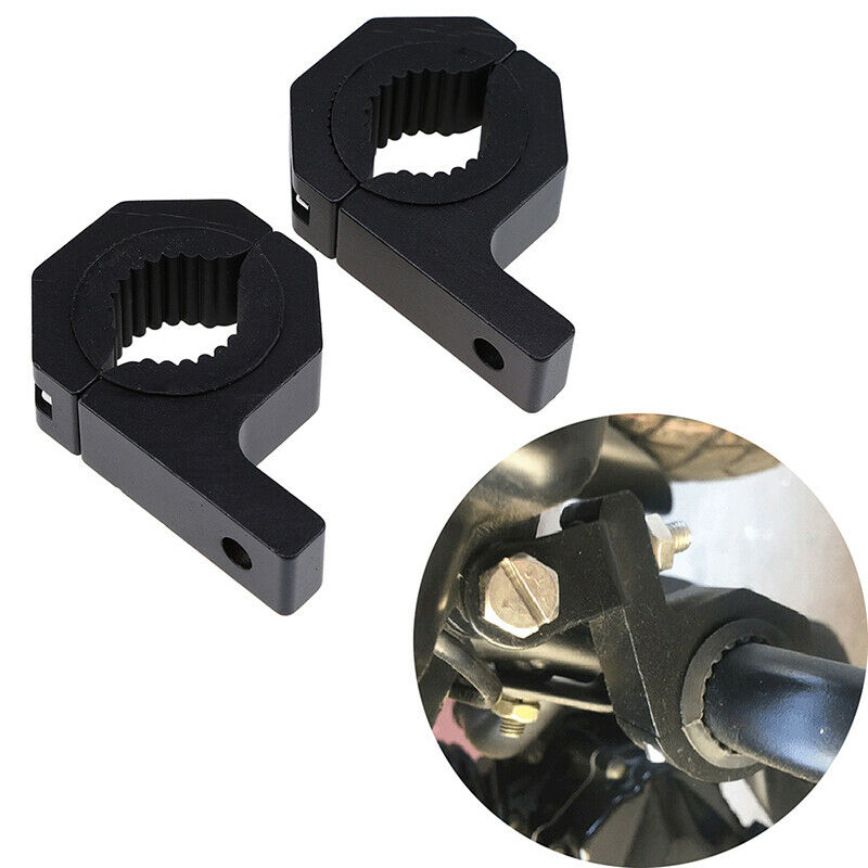 Pair Mounting Bracket Clamps Black Aluum Spray-Paint Process For 28~32mm Bar