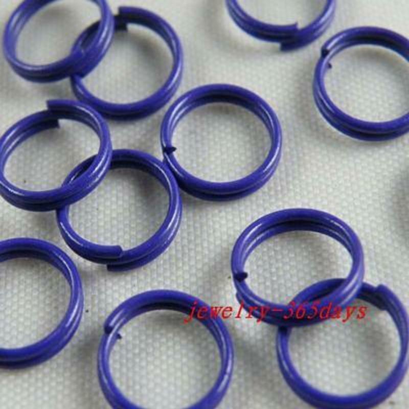 Wholesale 500pcs Purple Color Metal Split Rings Findings 8mm R209