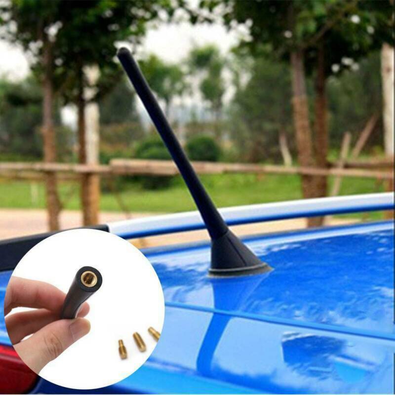 Black Universal 4.0" Short Stubby Car Antenna AM/FM Radio Aerial Mast Screw Type