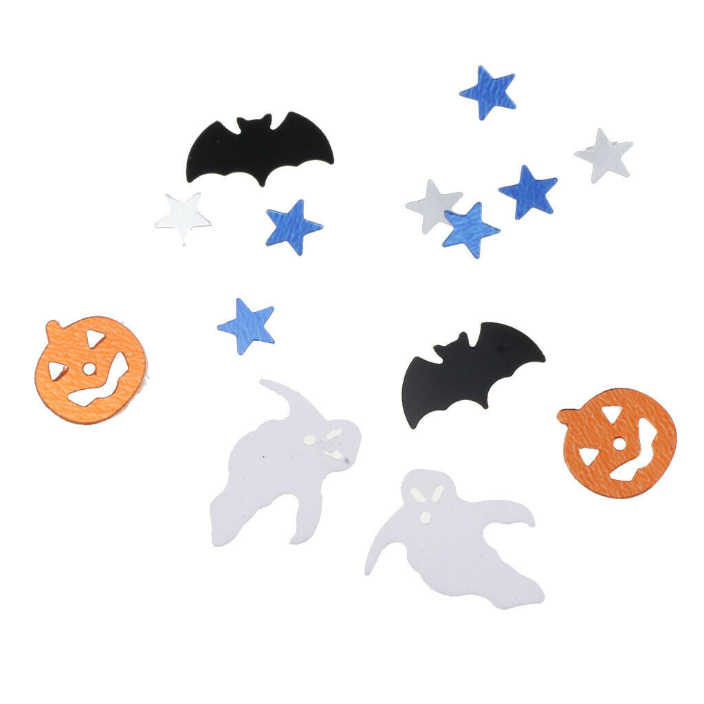 Bag with 30g Halloween Pumpkin Witch Star Plate Confetti DIY Decor Assorted