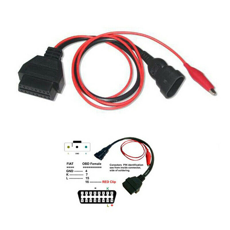 For Fiat 3 Pin Alfa Lancia to 16 Pin OBDII OBD2 obd-II Connector Adapter Auto G8