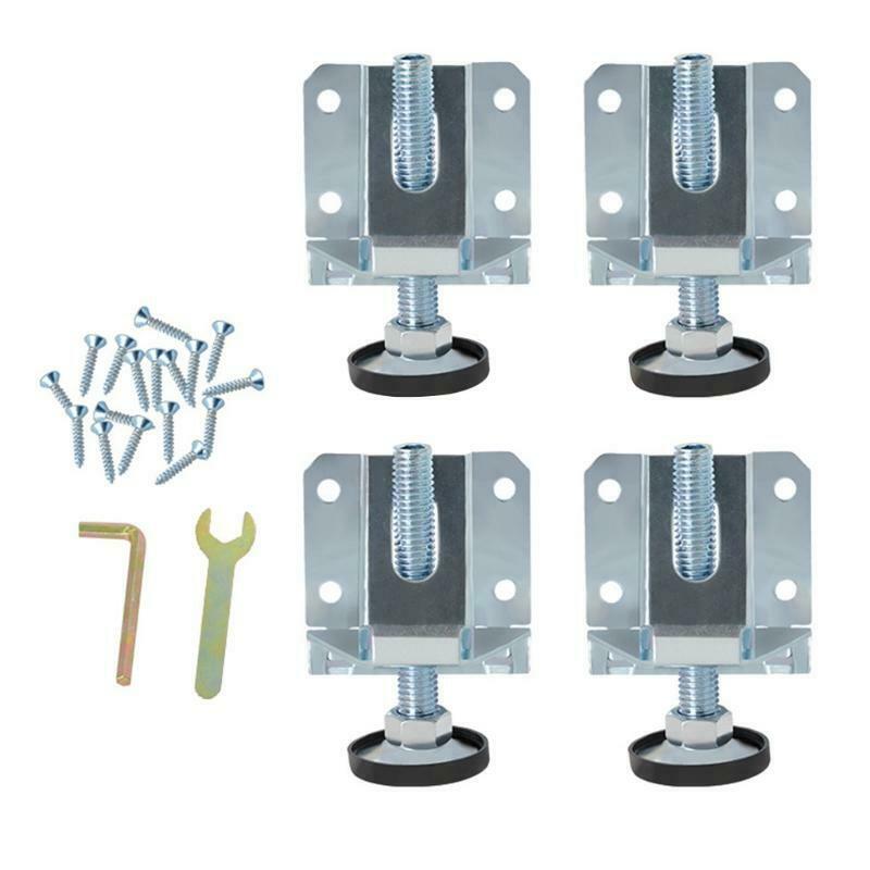 4xStainless Steel Wardrobe Leveling Feet for Uneven Ground, Unbalanced Furniture