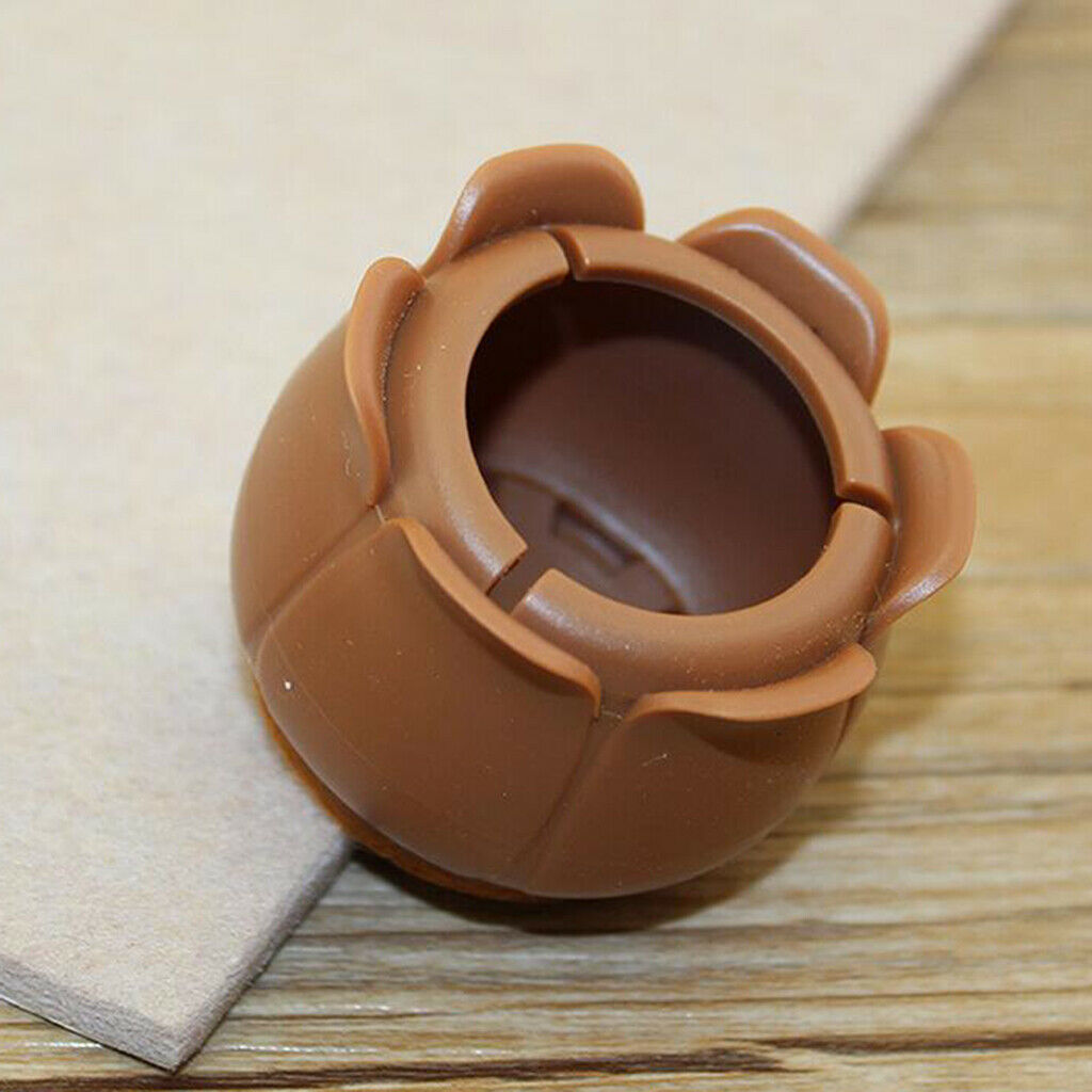 10Pcs Round Furniture Legs Brown Floor Covers Chair Leg Tip Felt Pad 29-35mm