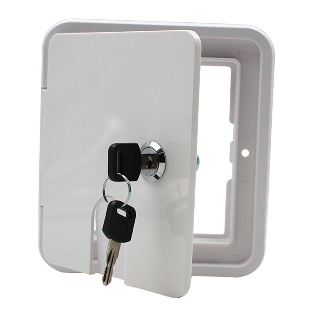 Square ELECTRIC CABLE FLAP with Key for RV Electric Cables RV Camper Electric