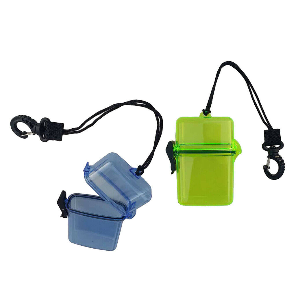 2x Waterproof Dry Box Kayaking Boating Fishing Case with Lanyard  Organizer