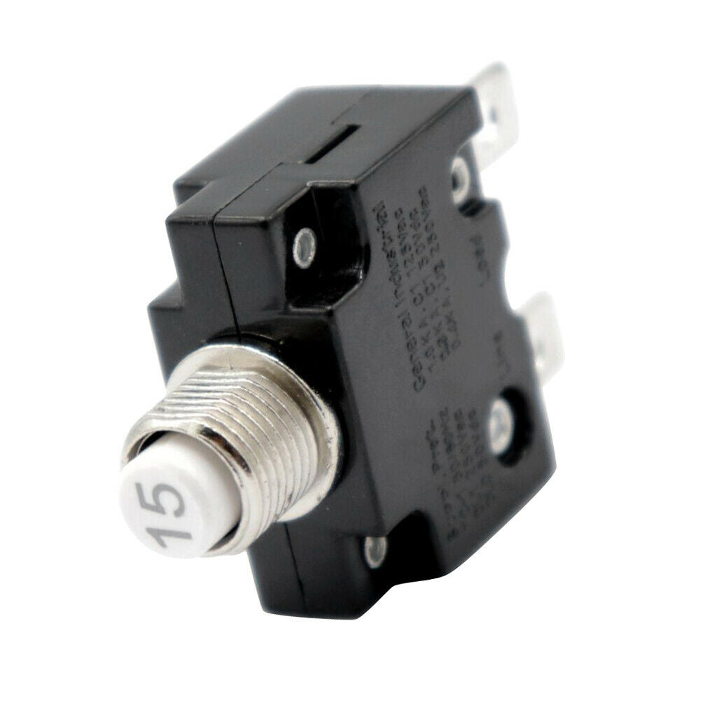 Universal Marine Boat Car Push Button Resettable Circuit Breaker (15AMP)