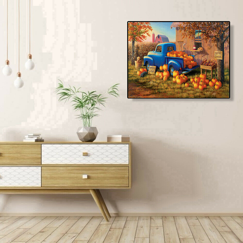 5D DIY Diamond Painting Full Drill Cross Stitch Pumpkin Carriage Picture @