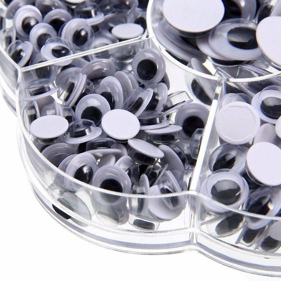 700 Googly Wiggly Wobbly Eyes SELF ADHESIVE NEW DIY Crafts Mixed 7Sizes 4mm-12mm