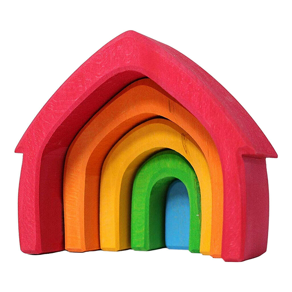 Colorful Stacking Blocks Jigsaw Puzzle DIY Learning IQ Game Present House