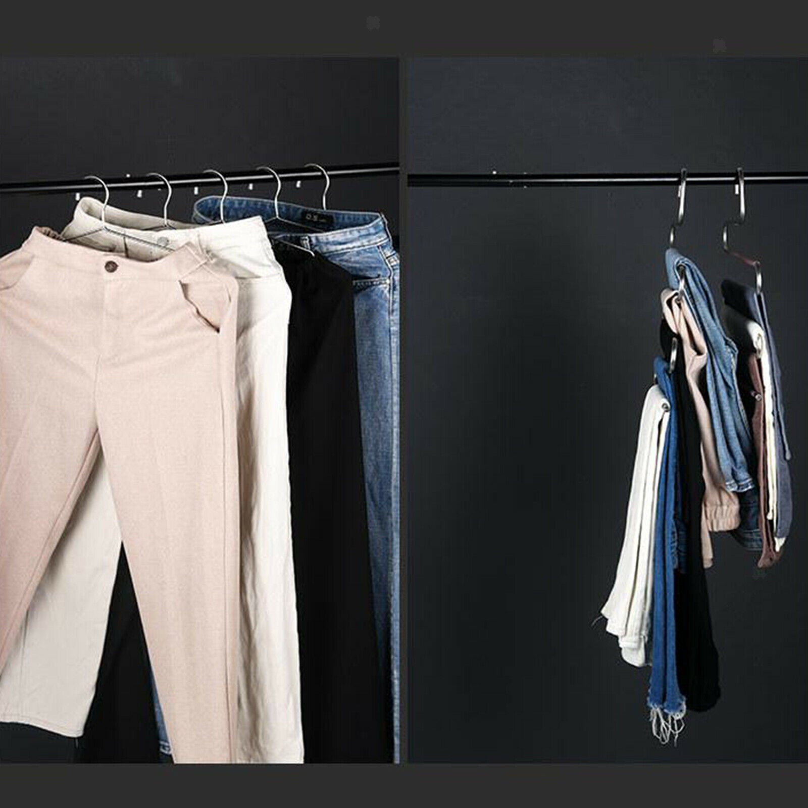 Pants Clothes Storage Rack Pants Tie Storage Shelf Closet Organizer Rose Red