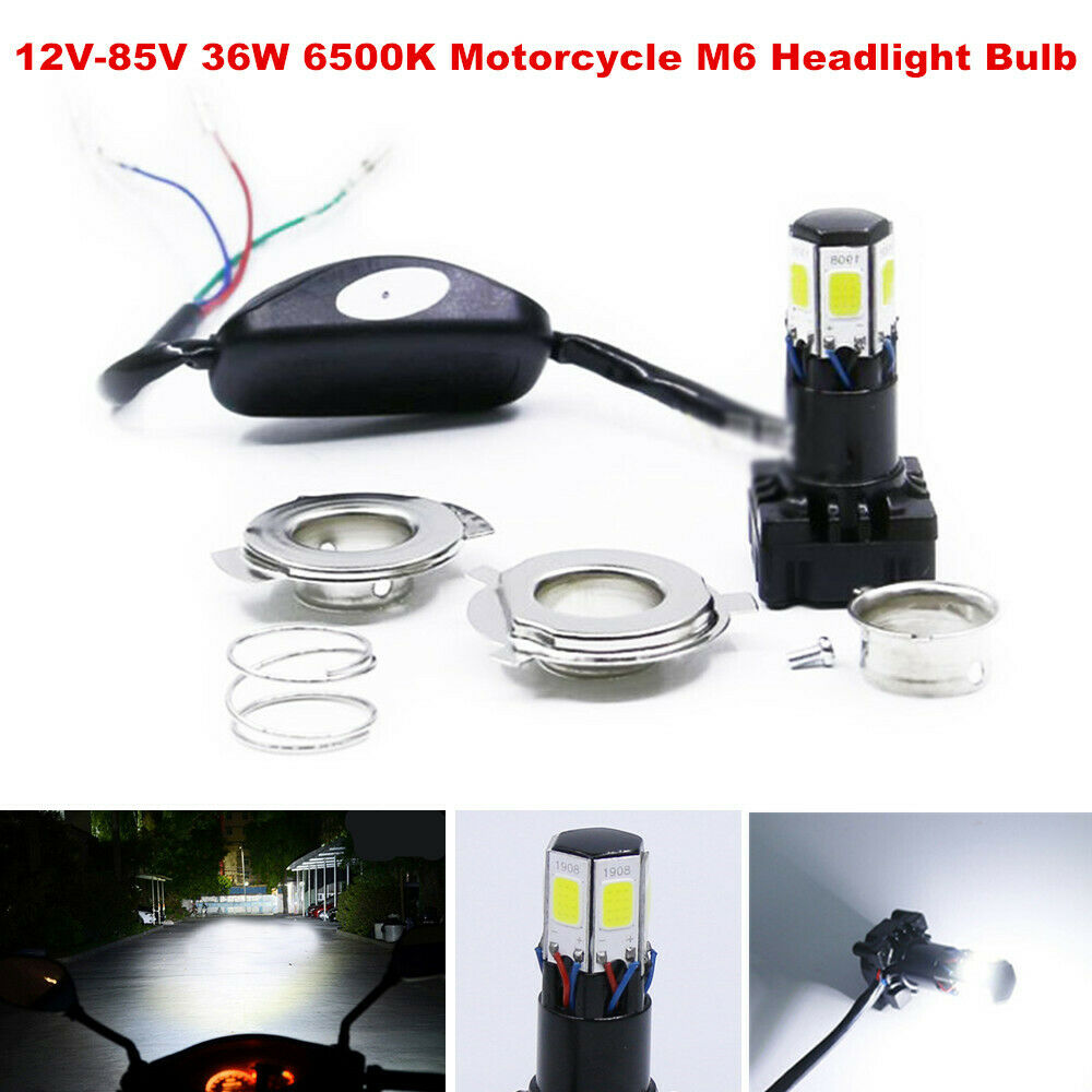 1PCS 12V-85V 36W 6500K 6-Sided LED Motorcycle M6 Headlight Bulb 360Â° Hi/Low Beam