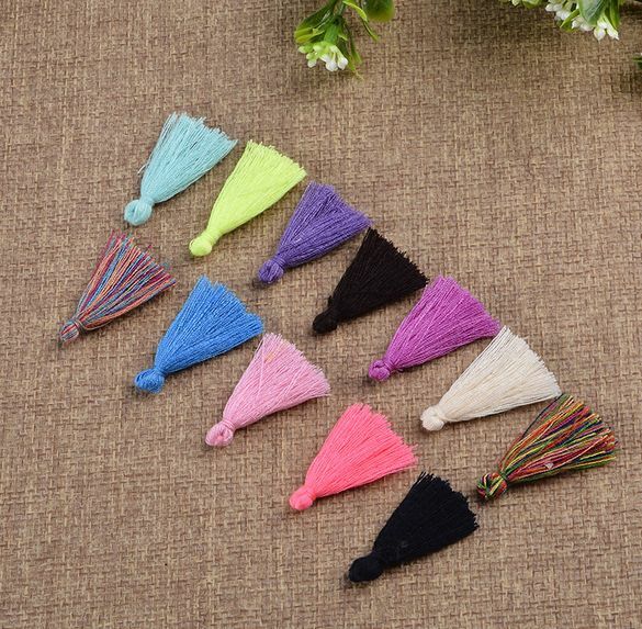 100pcs Muti color Small Cotton Thread Tassel Charm Pendant Tassels Jewelry 30mm