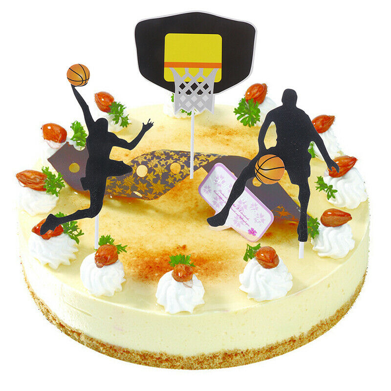 Basketball Acrylic Cake Topper  Slam Dunk Cupcake For Birthday Sports Party Y1