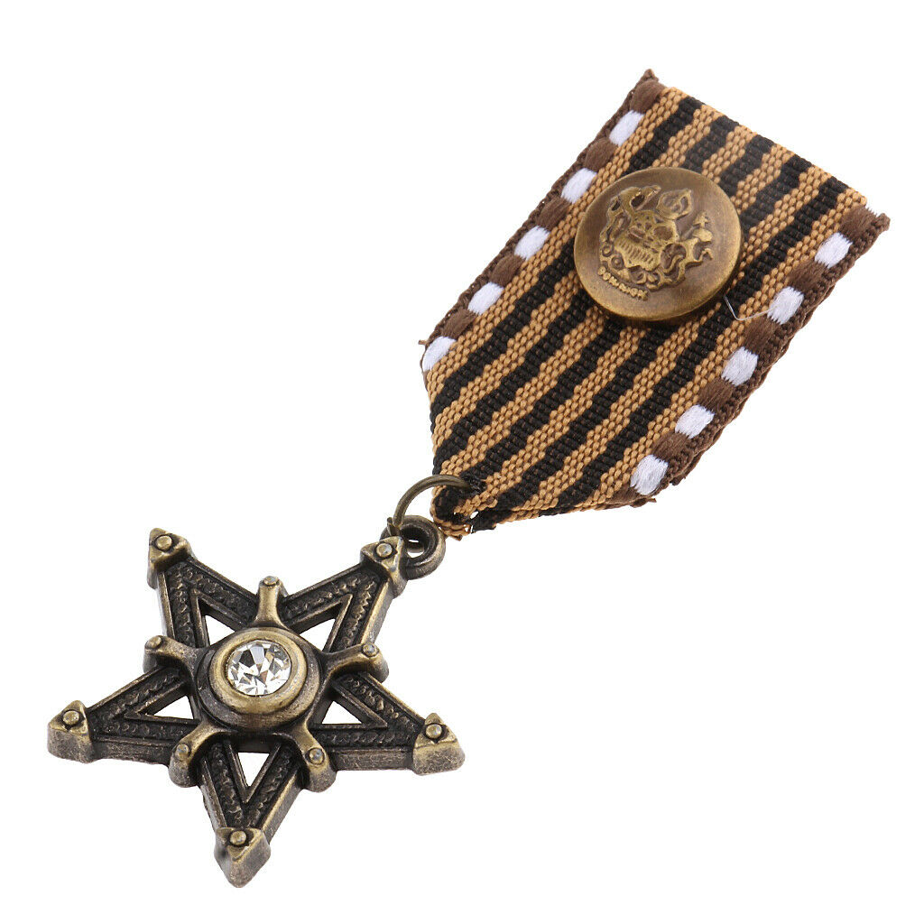 3 Pieces Medal Badge Military Rock Biker Clothing Costume Brooch Pin Costume