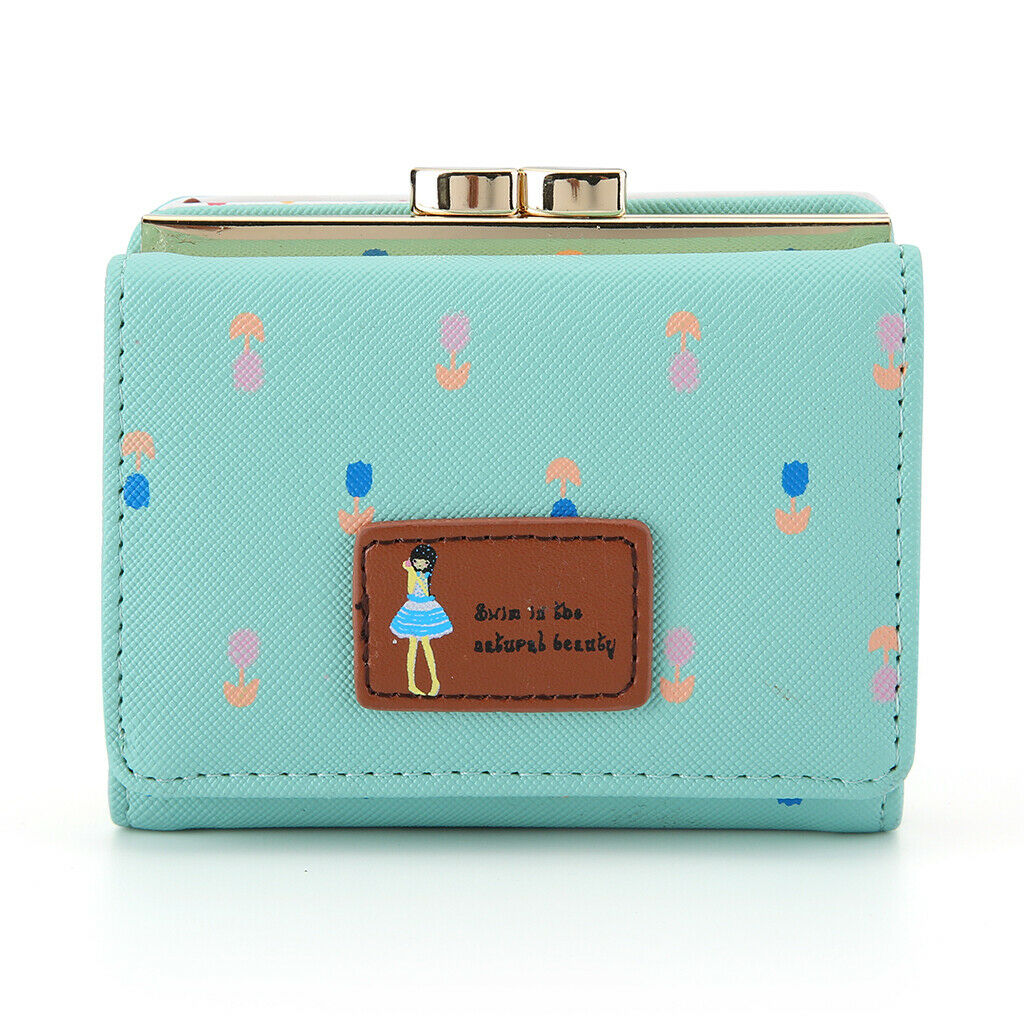 2 Pcs Cute Wallets Bifold Wallet Case Mini Short Purse Lovely Card Holder for