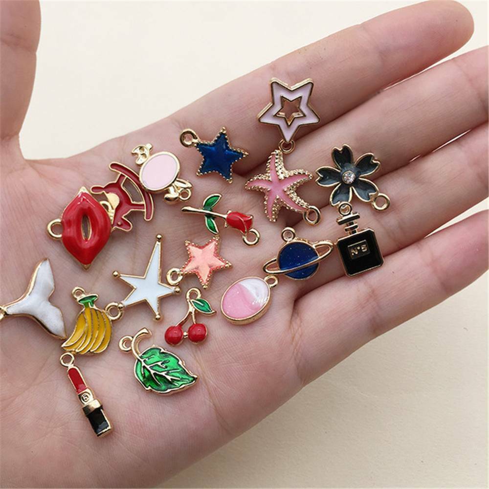 20pack Enamel Mixed Random Send Alloy Pendant Charms Jewelry DIY Accessories