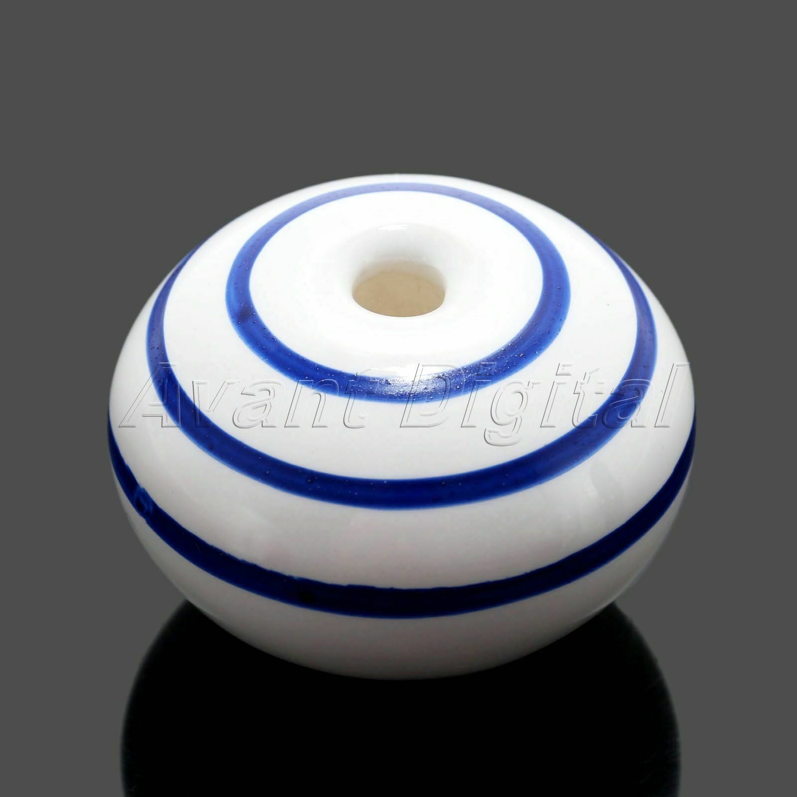 Ceramic Door Handles Pull Cabinet Wardrobe Cupboard Knobs Navy Stripe Round Ball