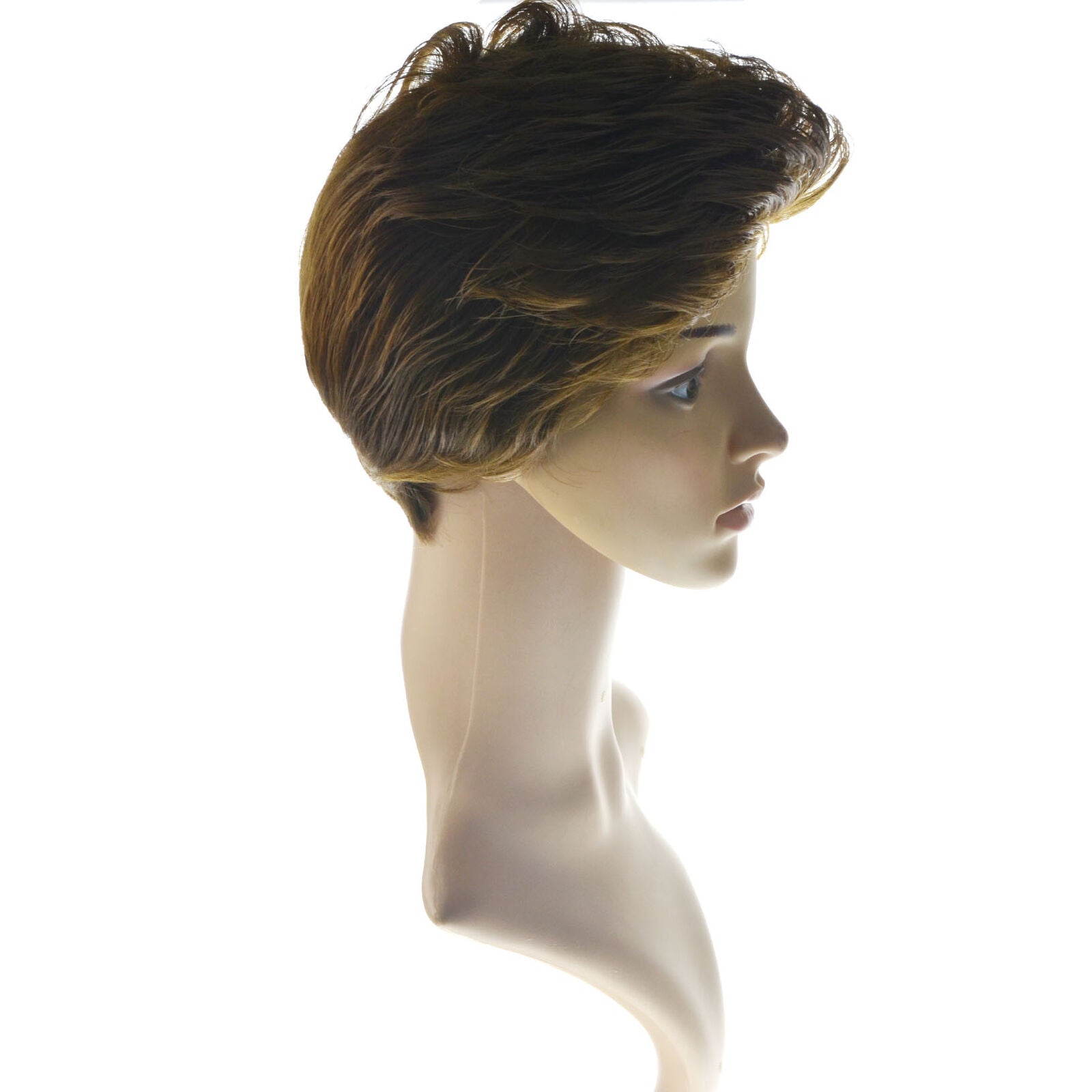 Men Handsome Brown Partial Anti-warping European and American Wig Headgear