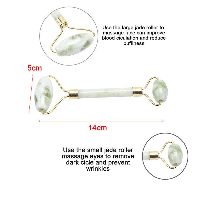 Face Eyes Massage Jade Stone Roller Anti Ageing Facial Skin Care Beauty Tool Lt
