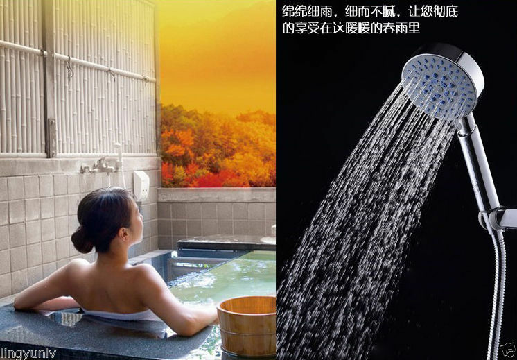 New Bathroom Handheld Mirror Shower Head 5 Spray Settings