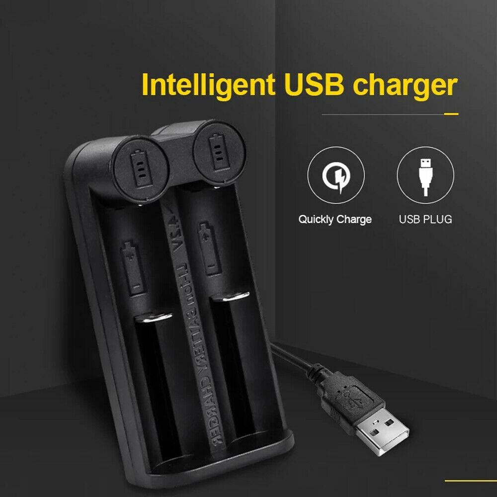 Li-ion Lithium Smart Battery Charger 2 Slot USB 2.0 for 26650 18350 32650 21700
