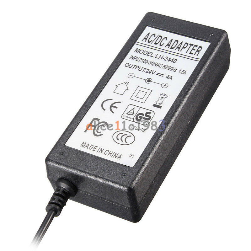 24V 4A 96W Converter Adapter Power Supply Charger For LED Strip 2.5x5.5mm NEW