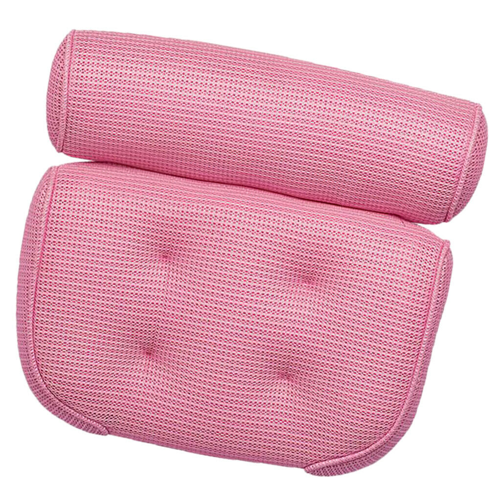 Suction Up Bathtub Bath Pillow Non-Slip Neck Head Rest Cushion SPA Pillow