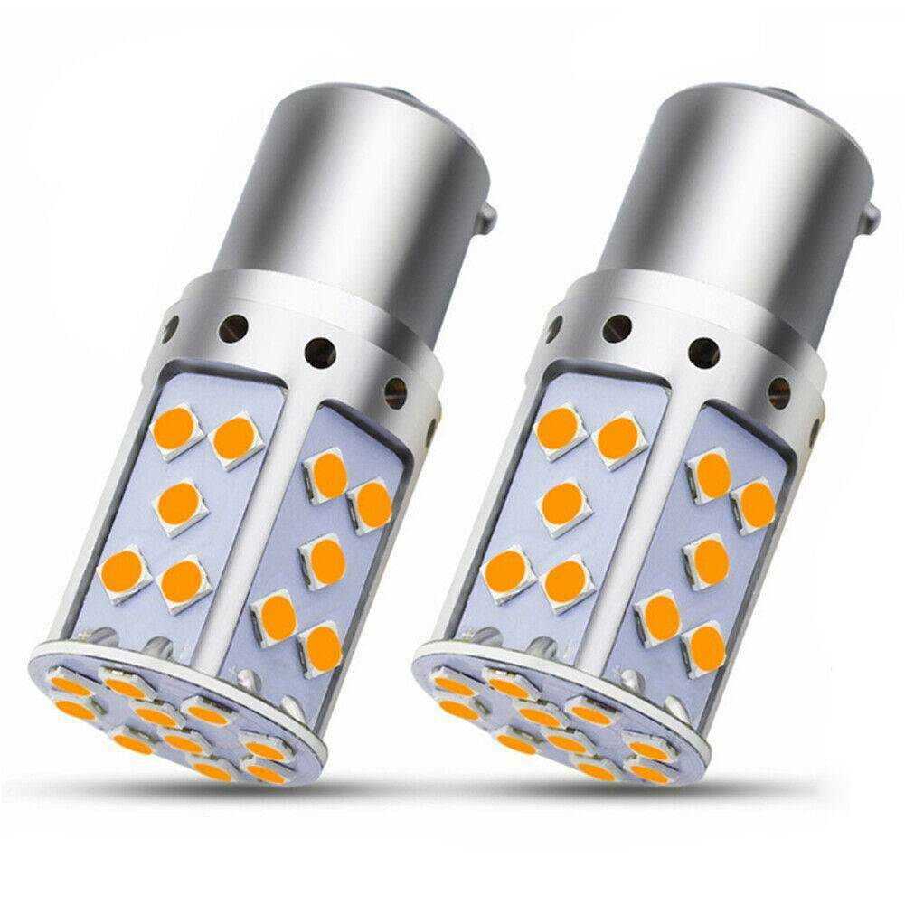 2Pcs Amber BAU15S 7507 PY21W 1156PY Canbus 3030 LED Bulbs Car Turn Signal Light