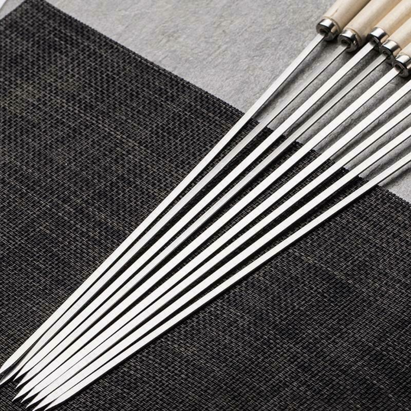 Kebab Grill Meat Vegetable and Fruits Cooking Grilling Sticks with Wooden Handle