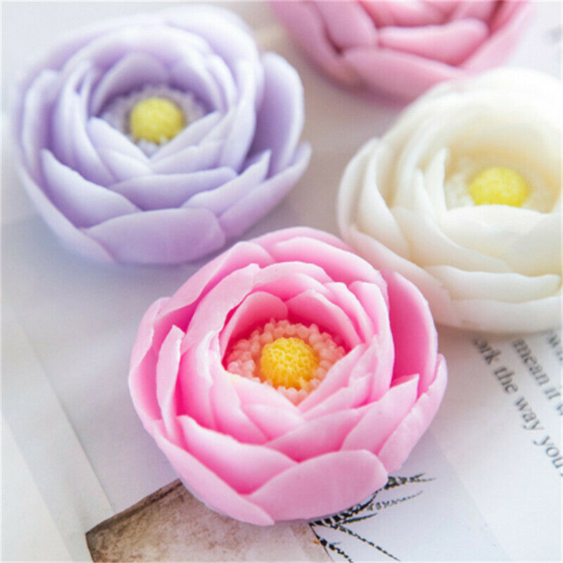 Peony Flower Handmade Soap Silicone Mold Making Candle Mold Fondant Cake Dec Tt
