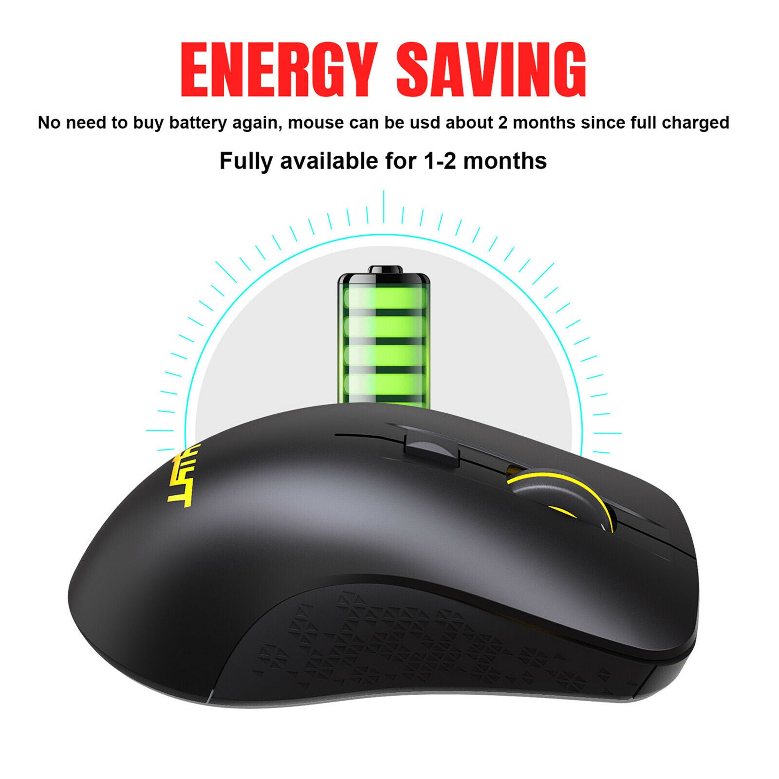Dual Modes 2.4G Bluetooth 5.1 Mouse for Laptop PC 500mAh 3 Adjustable DPI