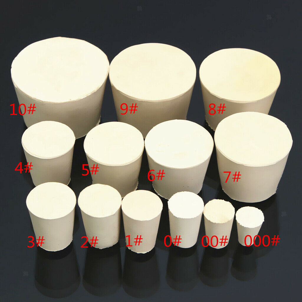 10pcs Lab Spare Parts Flask Test Tube Spigot Container Bottle Rubber Plug