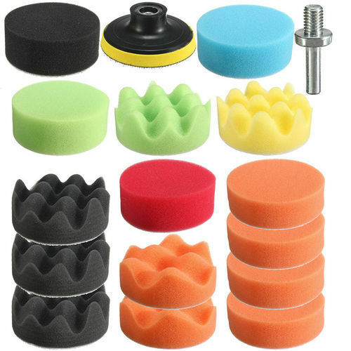 19Pcs 80mm High Gross Polishing Buff Pad+3inch M10 Polishing Pads +Drill Adapter