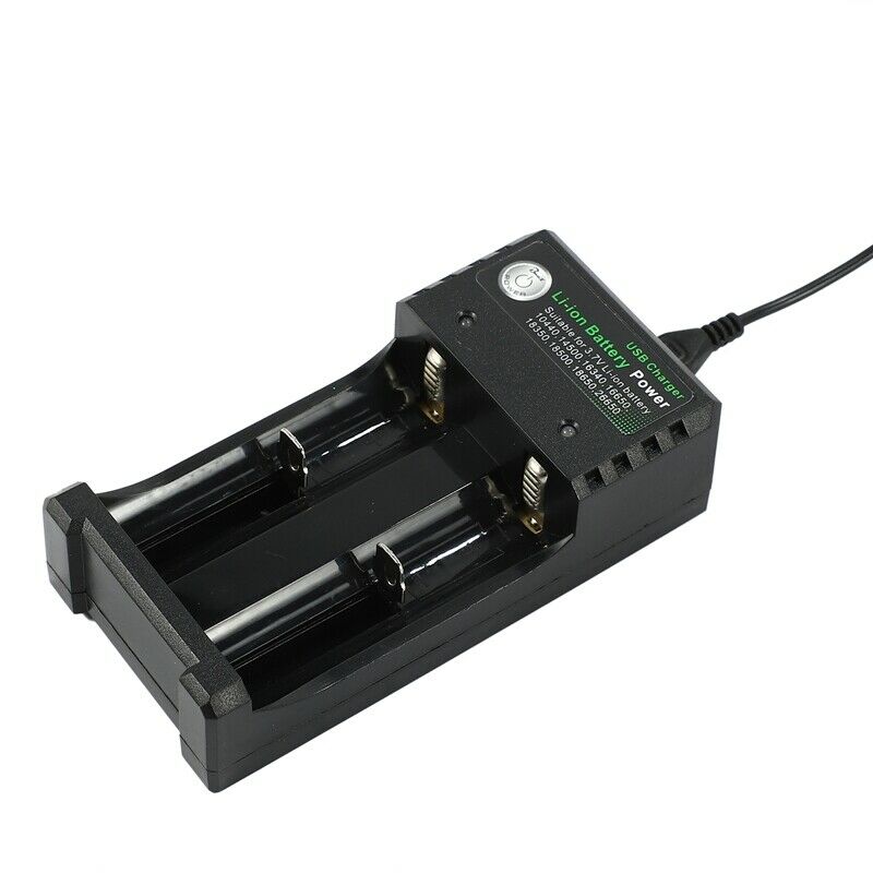 Rechargeable 2-Slot Battery Charger Li-Ion USB Smart Fast Charger For 18350 18X3