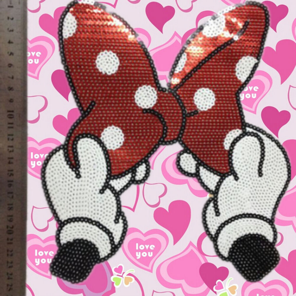 Embroidered Iron On Patches Bowknot Sequins Deal Clothing DIY Applique B.nd Tt