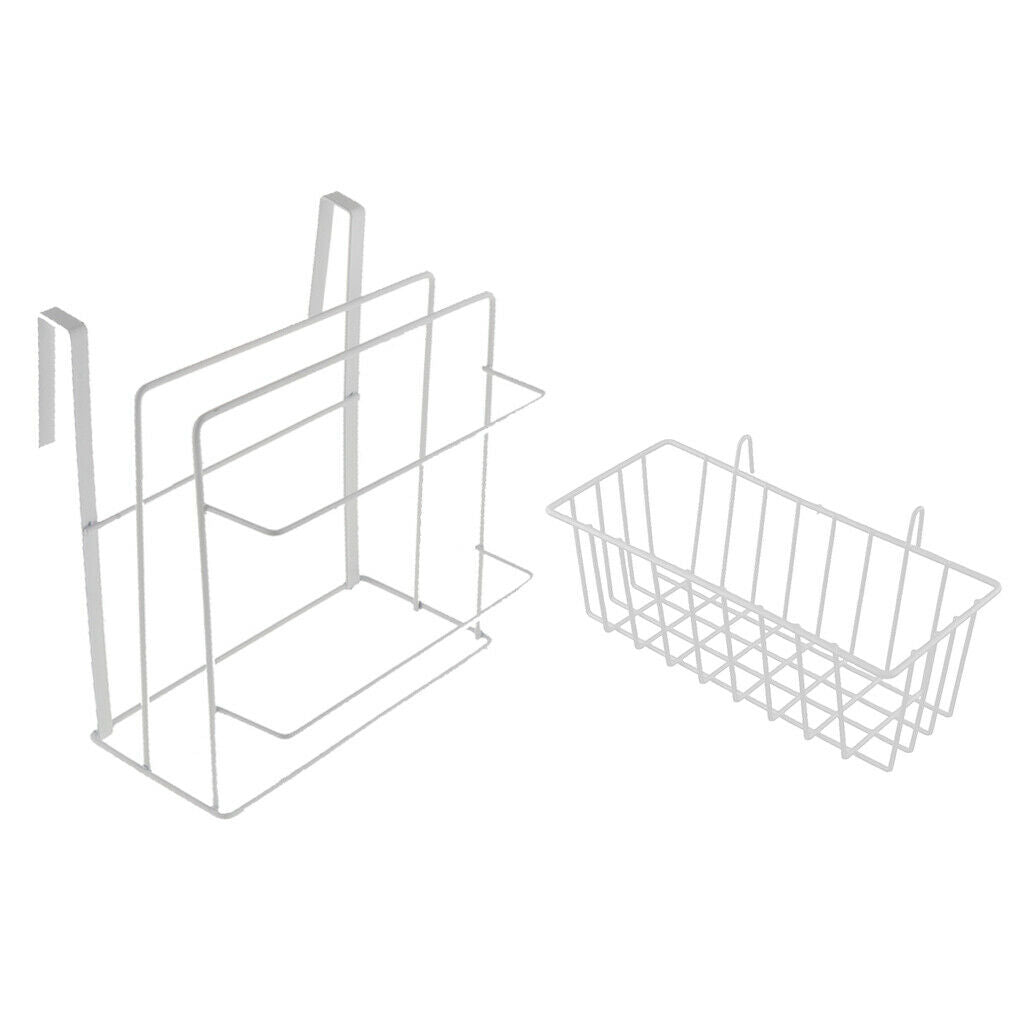 2pcs Metal Kitchen Storage Basket Hanging Container Dirty Cloth Hamper