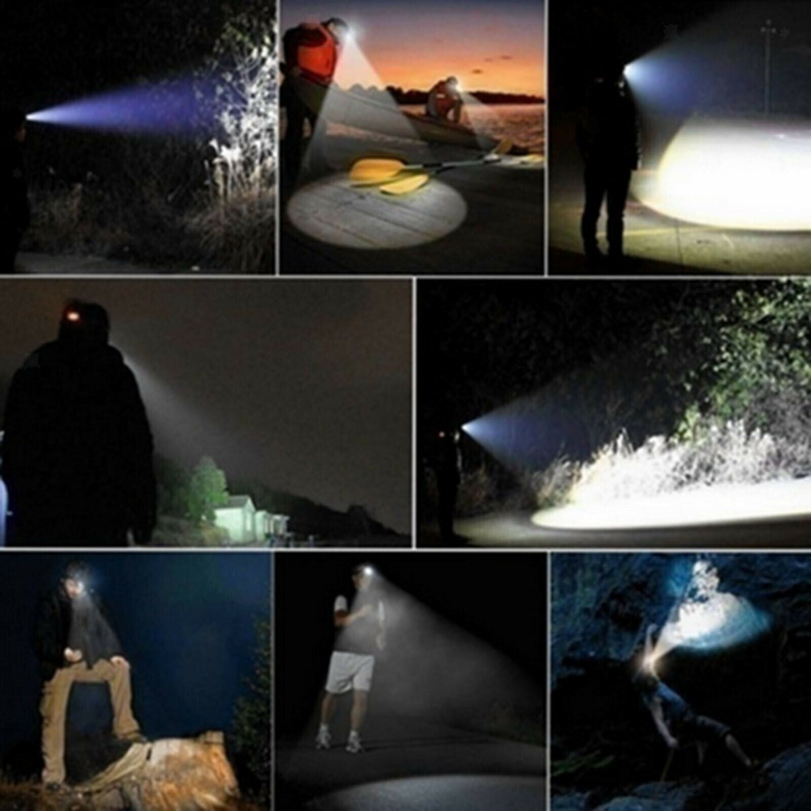Powerful LED Headlamp Zoomable Headlight Hiking Head Lamp Torch Emergency