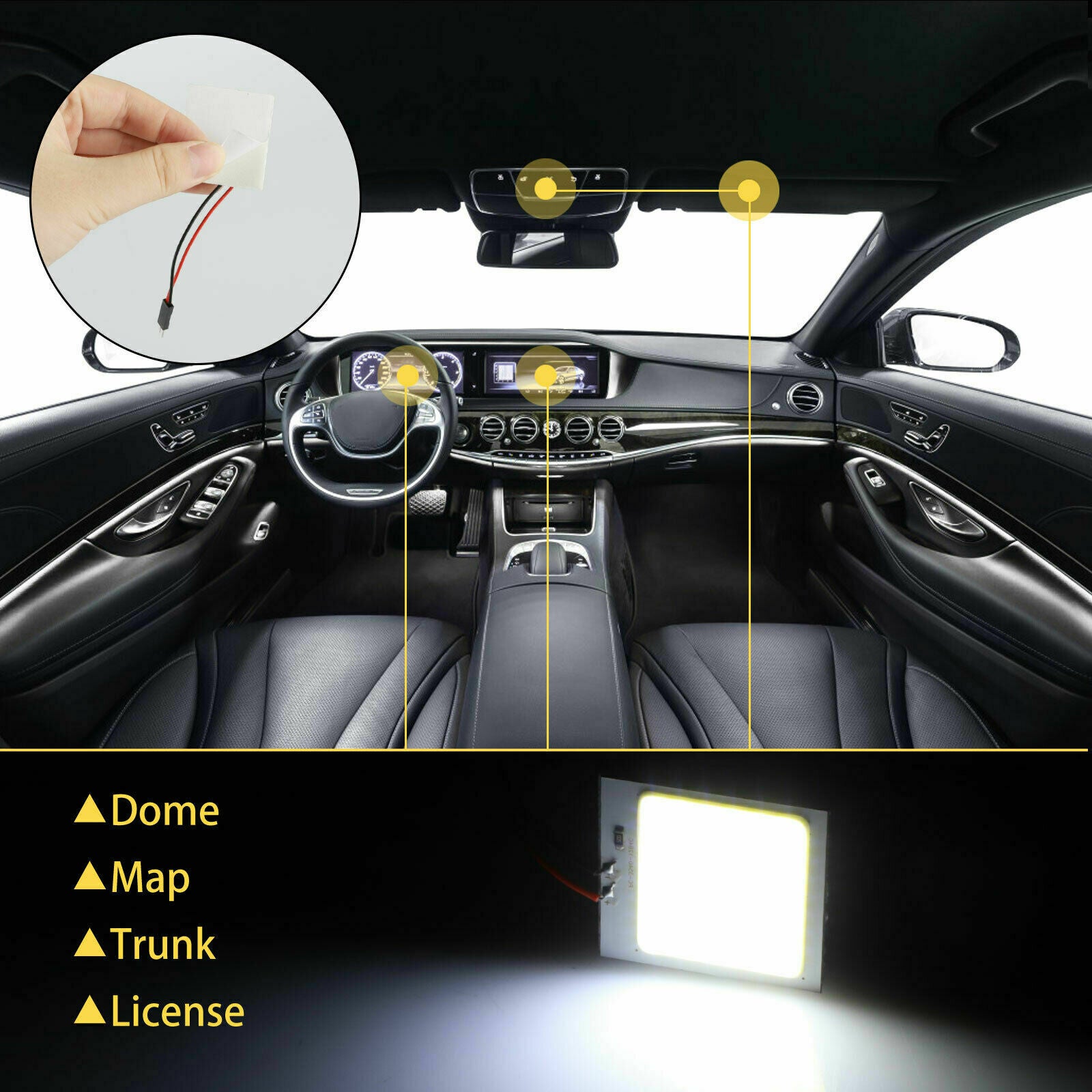 10pcs 48SMD COB White LED T10 BA9S Car Interior Panel Light Dome Map Lamp Bulbs