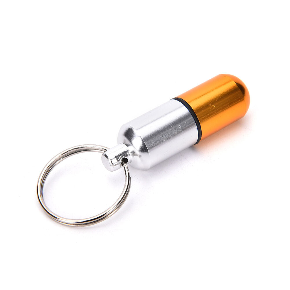 Waterproof Aluminum Medicine Pill Box Case Bottle Holder Container Keychai.l8